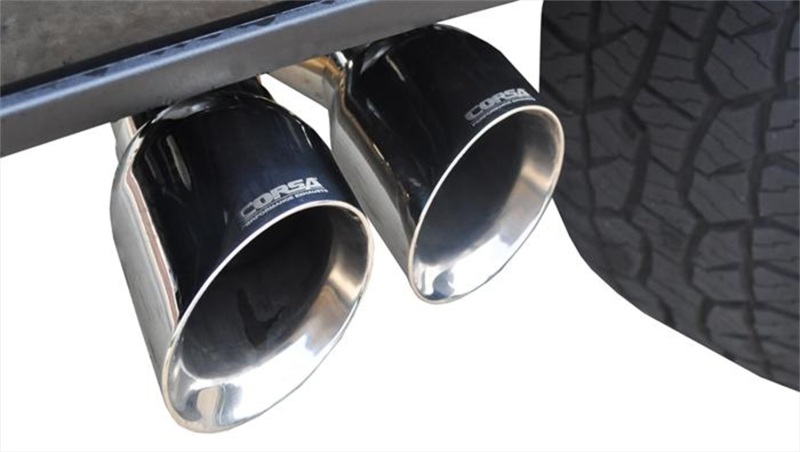Ford F-150 Performance Exhaust - Single Side Exit - CORSA Performance - Cat Back Sport + Dual 4in Tips - Polished - `15-`20